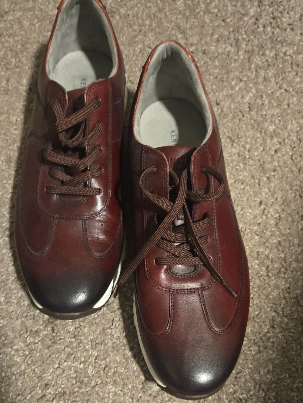 Kenneth Cole Men's Burgundy Leather Sneakers